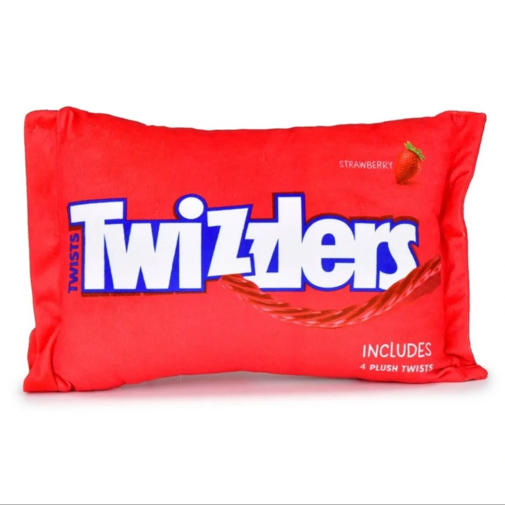 NWOT iscream twizzlers plush pillow with plush twizzlers candy inside